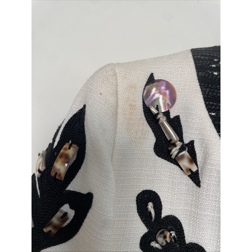 Escada cropped blazer Ivory black beaded size 36 - Picture 8 of 9